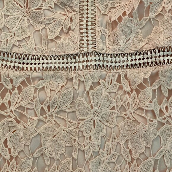 Main Strip | Blush Peach Crocheted Sheath Dress | Small - Picture 5 of 11